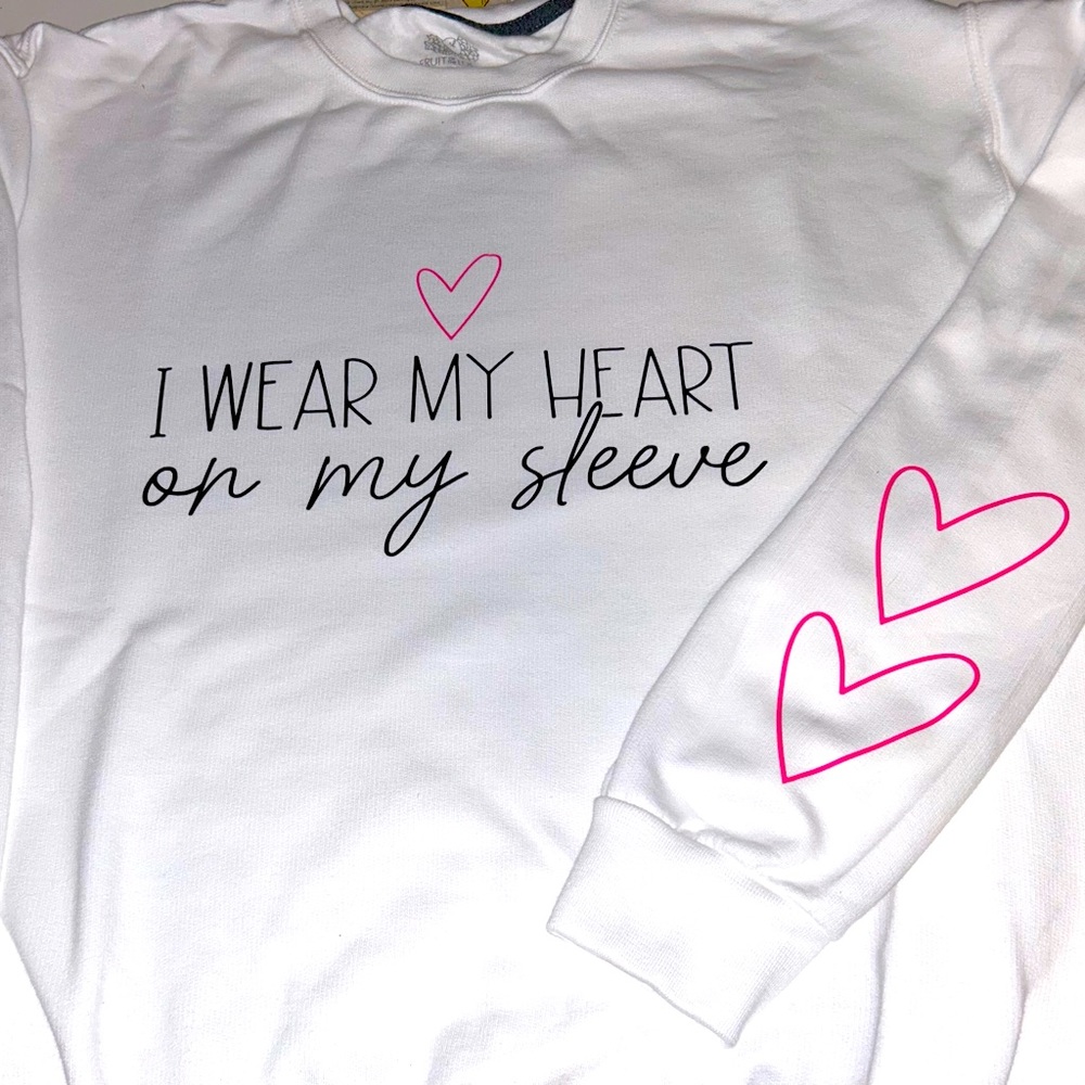 Custom Heart sleeve crewneck